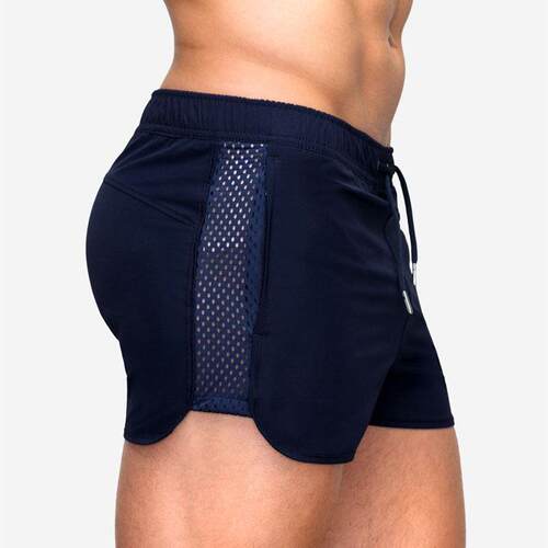 Mens elastic mesh fitness training sprint shorts男时尚