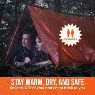 2 Person Emergency Shelter Bivy Survival Tent Kit Mylar Tube