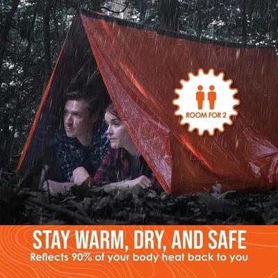 2 Person Emergency Shelter Bivy Survival Tent Kit Mylar Tube