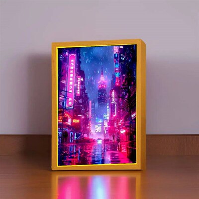 Beautiful City Changsha Light Painting Photo Frame Led Night