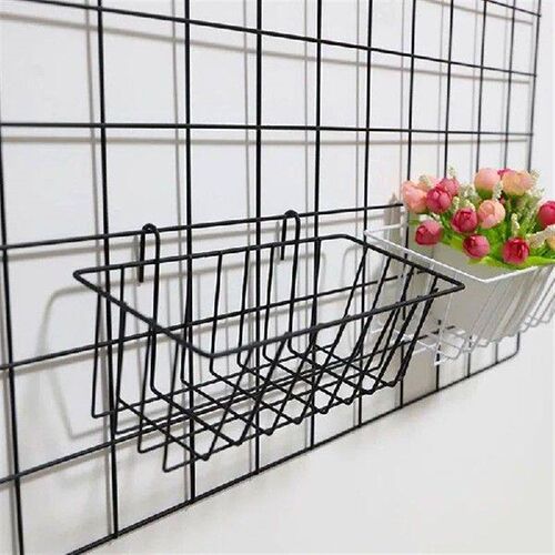 Metal Decorative Storage Basket DIY Iron Grid Flower Pot