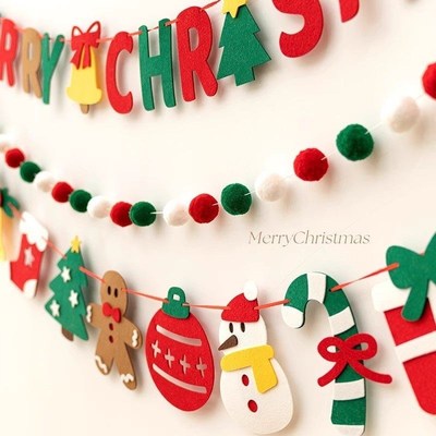 Xmas Bunting Decor: Lighted Hanging Props for Scene/Photo