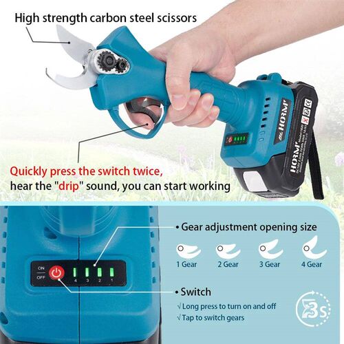 Brushless Electric Scissors Pruning Shears 4 Gear Garden Pru