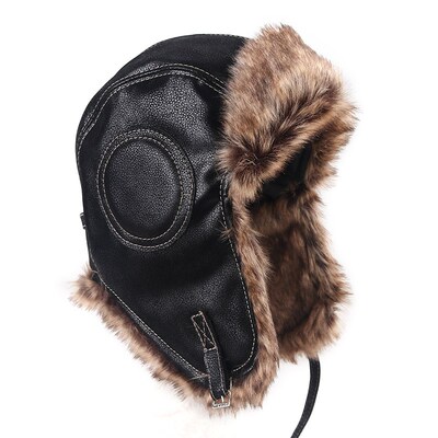 Ushanka Trapper Bomber Hat Men 2021 Winter Soft Leather Russ