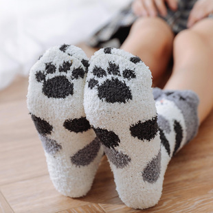 Cat Ears Socks Womens Cartoon Warm Socks Winter Thickness S