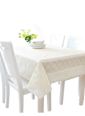白色桌布蕾丝长方形防水pvc田园粉红色韩式小清新文艺桌布餐桌垫