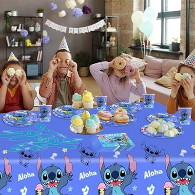 Lilo Stitch Party Disposable Cup Plate Balloon Banner Tablec