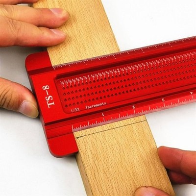 8inch Precision Aluminum T-type Square Hole Ruler Scriber Li