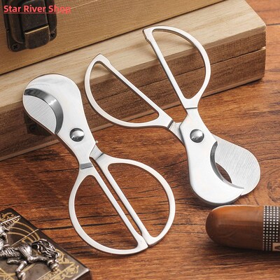 Stainless Steel Cuban Cigar Cutter Cigar Scissors Knife Head
