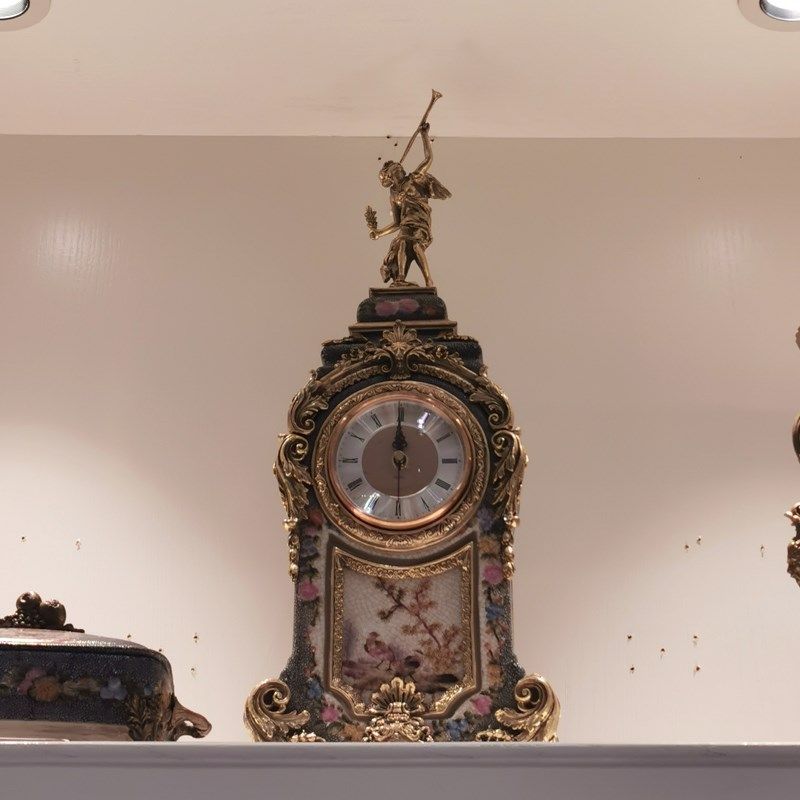 茱莉安法式欧式奢华铜人物陶瓷彩绘花朵尖顶座钟别墅客厅摆件,家居饰品,座钟,淘宝优惠券,粉丝福利购,淘宝优惠卷