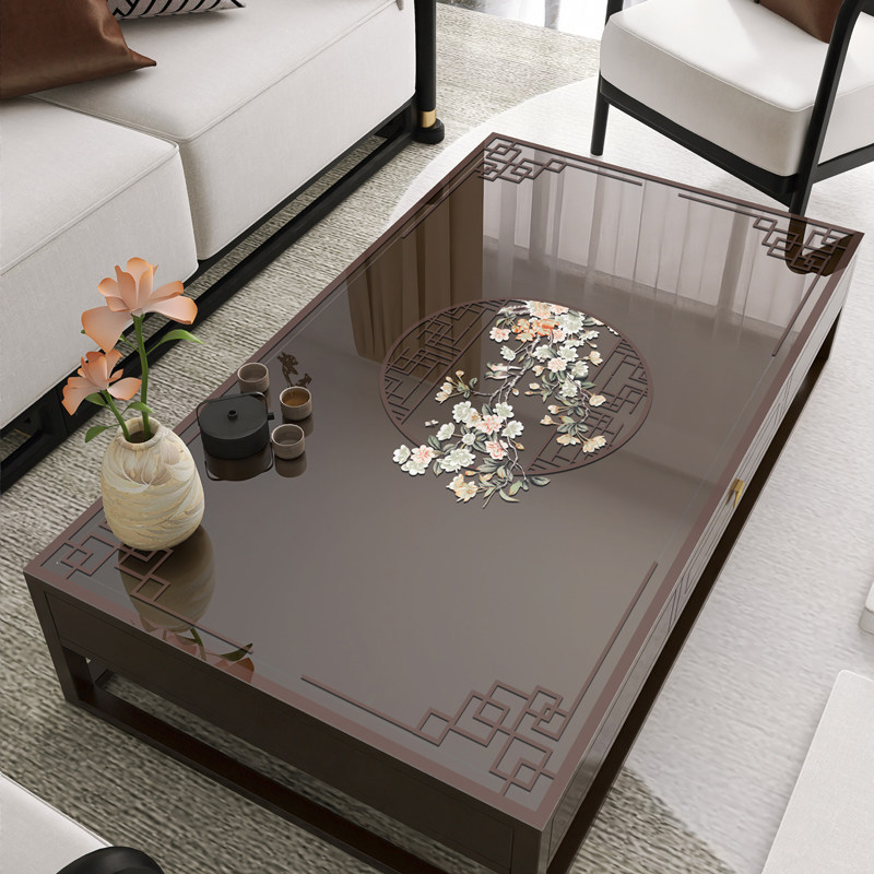 中式茶几桌布免洗防油防水PVC镂空印花软玻璃餐桌垫茶几垫,居家布艺,茶几垫,淘宝优惠券,粉丝福利购,淘宝优惠卷