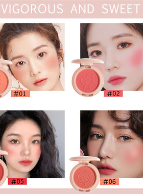 New 6 Colors Blush Makeup Palette Mineral Powder Red Rouge