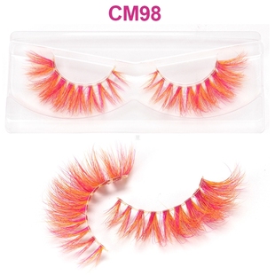 3D Fake Colored Eyelashes Natural Dramtic Red Green Yellow