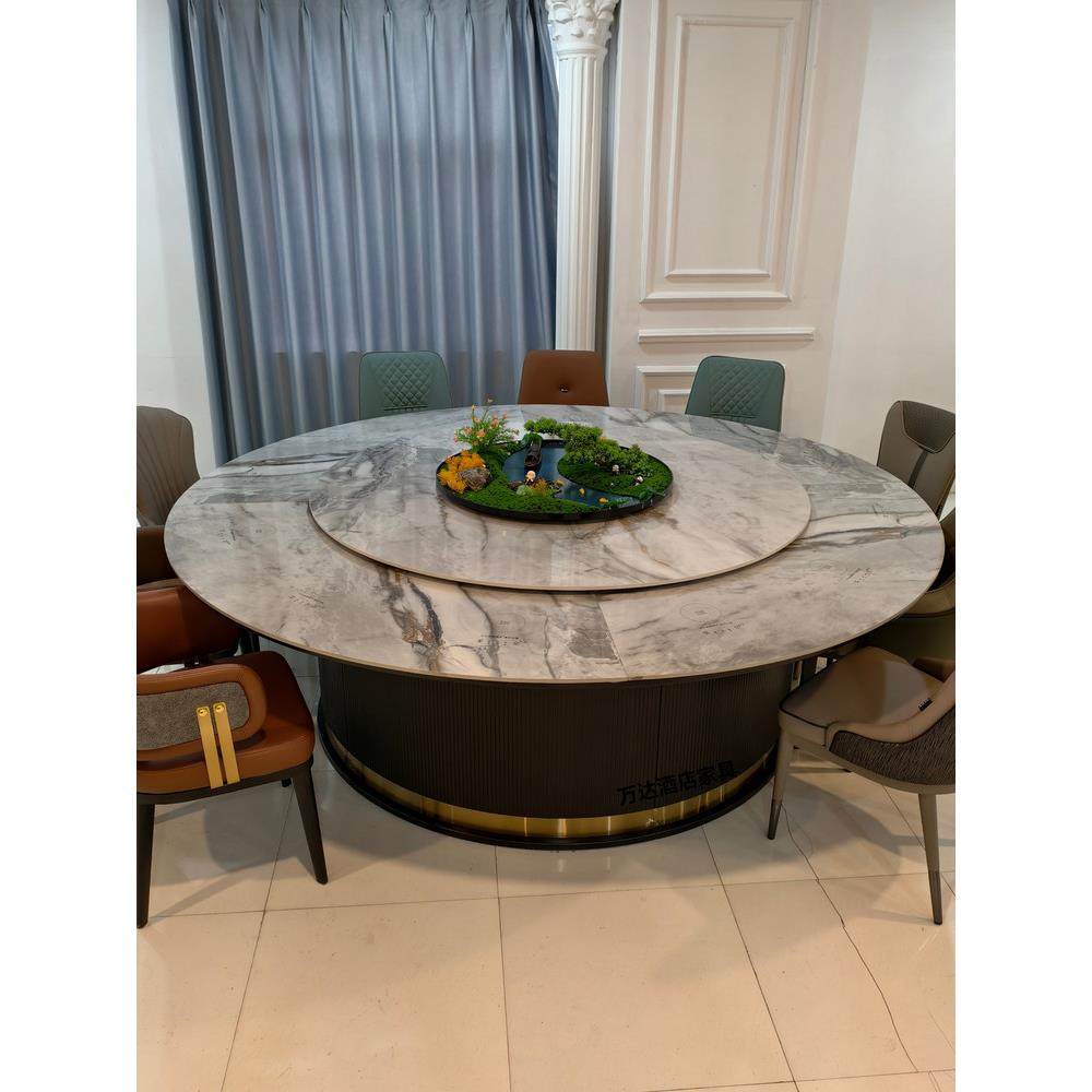 酒店餐桌岩板大圆桌15人定制2米3米一人一位火锅隐藏炉电动旋转桌,商业/办公家具,酒店桌椅,淘宝优惠券,粉丝福利购,淘宝优惠卷