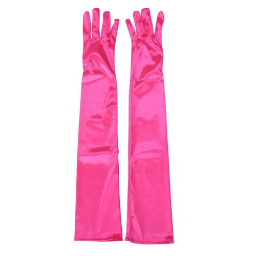 2023 Womens Evening Party Formal Gloves Solid Color Satin L