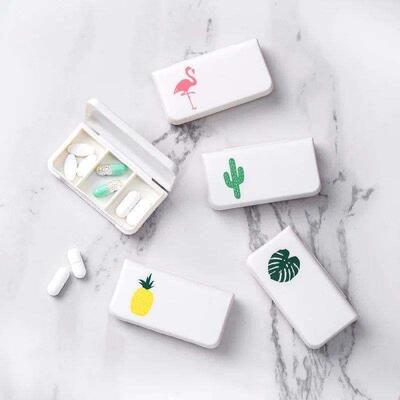 3 Grids Mini Pill Case Plastic Travel Medicine Box Cute Smal