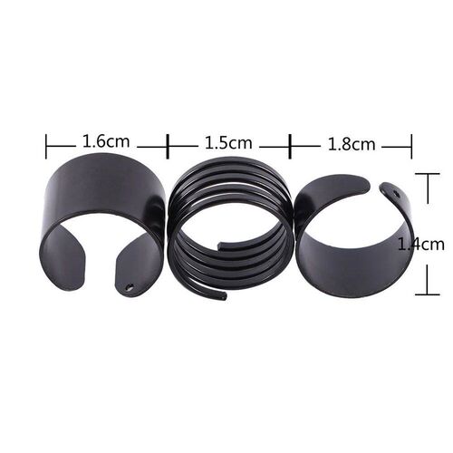 3 Pcs Punk Fashion Rings For Women Anel Anillos Black Stack