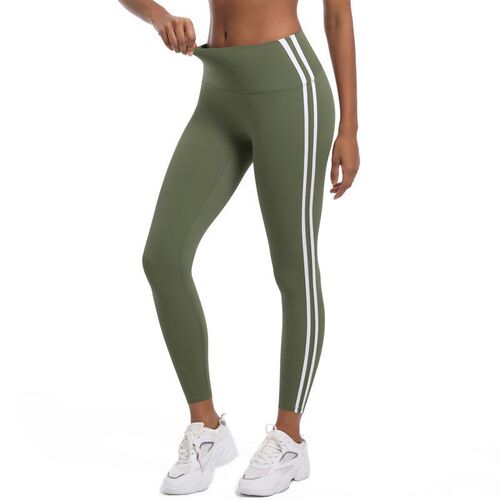 Stripe Fitness High Waist Butt Lift Hot Pants Contrast Color