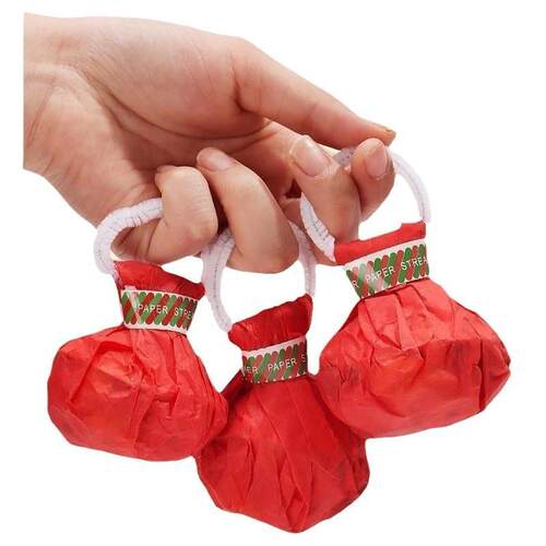 Hand-held confetti streamers, pull-string confetti poppers,