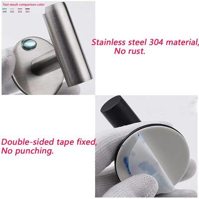 1/2PCS Adhesive Wall Hook Stainless Steel Robe Sticker Hooks