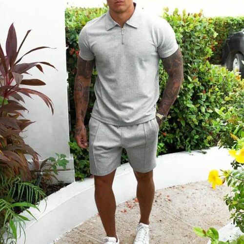 2023 Mens Sweatsuit  Shirt Set Casual Sreetwear Cotton Zipp