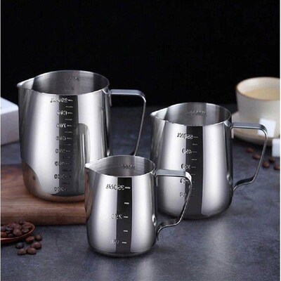 350/600/900ml Coffee Milk Frothing Pitcher Jug with Scale
