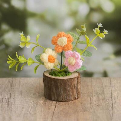 New Crochet Flowers Cute Knitting Flowers Potted Graduation