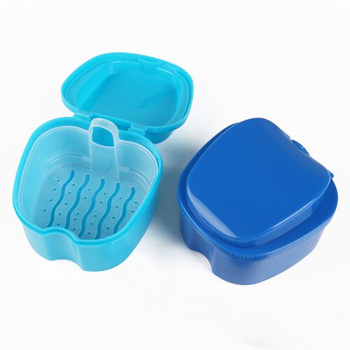 Denture Bath Box Organizer Dental False Teeth Storage Box wi
