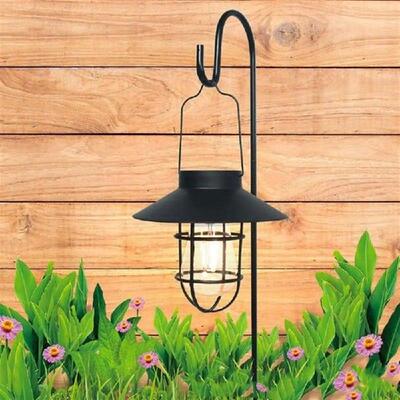 Retro Solar Lantern Lamp with Tungsten Bulb Vintage Hanging