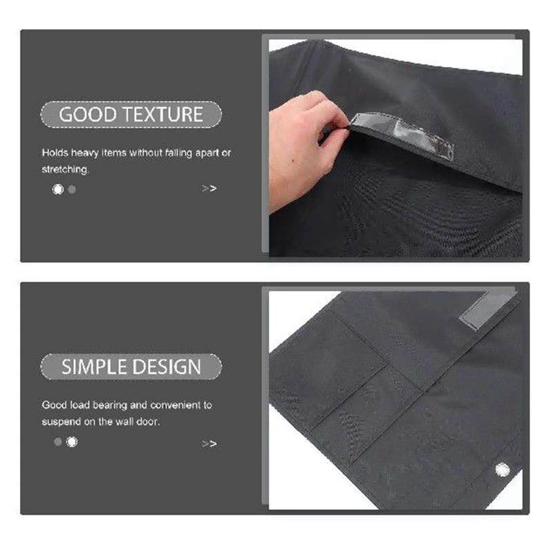 Black Horizontal 4 Pockets Wall Hanging File ganizer for - 实物图