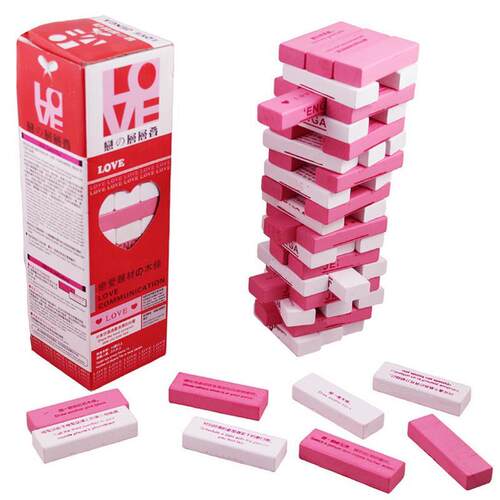 Wooden Tumbling Tower Deluxe Stacking Love Genga culb Game