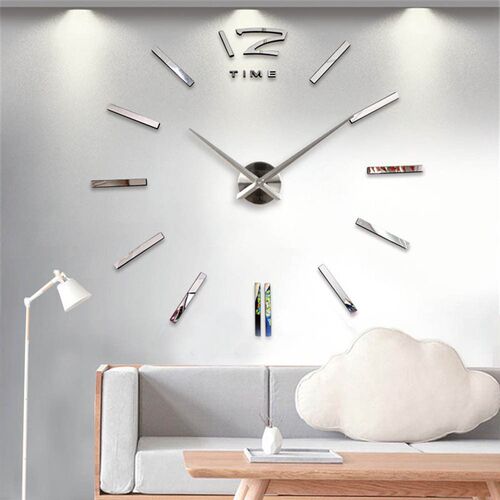 3D Wall Clock Modern Design DIY Acrylic Mirror Wall Stickers