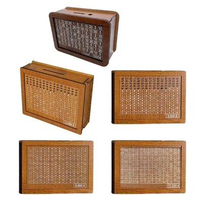 Wooden Money Saving Box Money Storage Bank with Saving Money