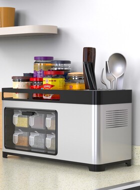 Kitchen shelf seasoning box knife cover cover storage rack