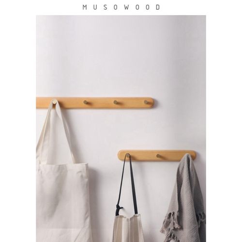 实木黄铜玄关挂衣钩 黑胡桃木挂衣架墙上进门免打孔门后衣帽排钩