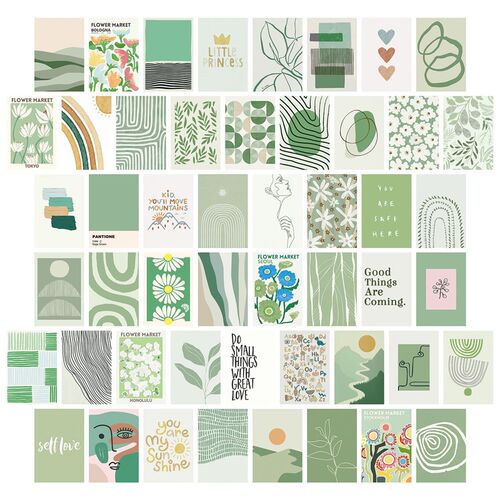 50pcs Postcard Poster Decorative Painting Color Aesthetic Po