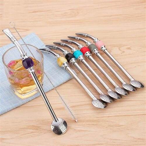 Detachable Matte Tea Straw Set Strainer Stainless