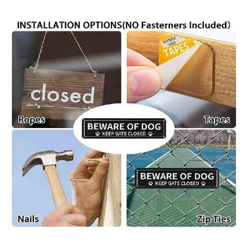 Aluminum Signs2 Pack Beware of Dog Sign, 12X3 Inch Rust