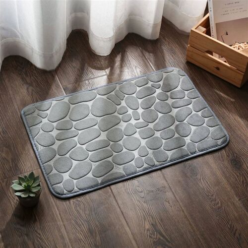 Household Non-slip Coral Velvet Floor Mats Embossed Stone Ho