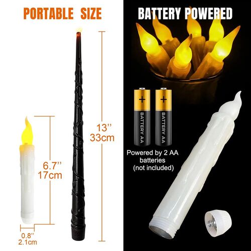 Floating LED Candles with Remote Control Witch Halloween Dec