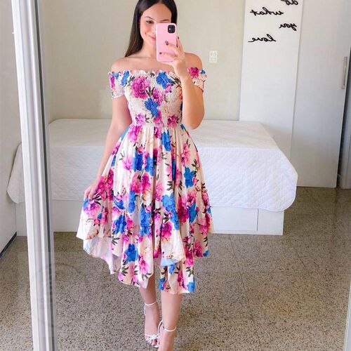 -GY2327 Fashion one-word collar asymmetric off-the-shoulder