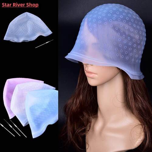Silicone Hair Coloring Cap Hook Needle Professional Color Dy