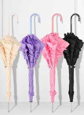 洛丽塔Lolit公主可爱花边雨伞仙女婚纱摄影写真新娘结婚长柄伞