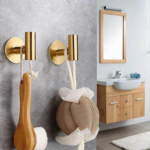 1/2PCS Adhesive Wall Hook Stainless Steel Robe Sticker Hooks