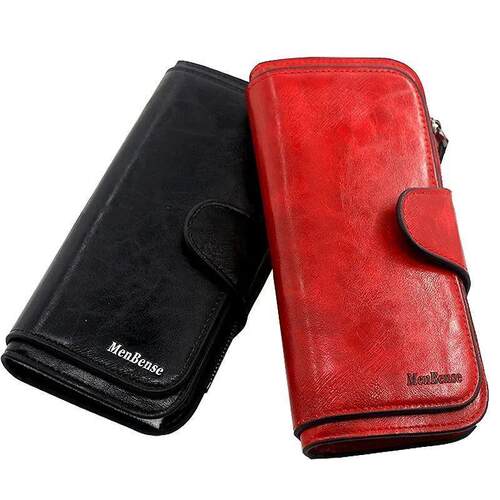 Womens wallet made of leather Wallets Three fold VINTAGE Wo