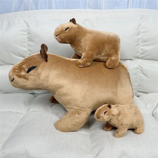 跨境爆款彷真水豚毛绒玩具capybara可爱水豚鼠公仔儿童礼物摆件