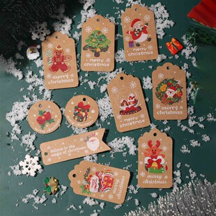 100pcs Merry Christmas Paper Tags DIY Gift Wrapping Card
