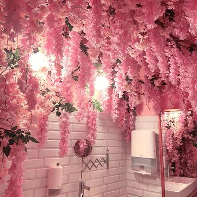 1 set artificial lavender vines, plastic fake flower strings