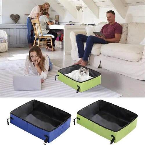 Travel Litter Box Oxford Cloth Foldable Travel Cat Litter