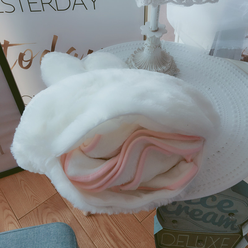 日系软萌可爱缎面蝴蝶结萌兔抱枕毯子两用午睡枕头空调毯二合一,居家布艺,靠垫/抱枕,淘宝优惠券,粉丝福利购,淘宝优惠卷